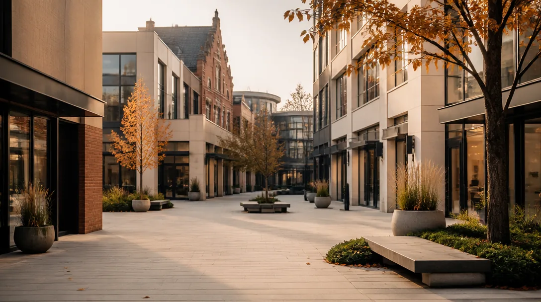 Sollentuna Centrum med folk i rörelse en vardagseftermiddag
